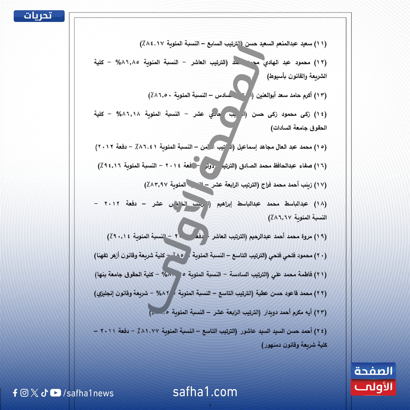 كليات الحقوق بالنيابة الإدارية