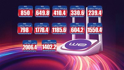 المصرية للاتصالات we تعلن زيادة أسعار الإنترنت لتبدأ من 240 جنيها لأقل باقة