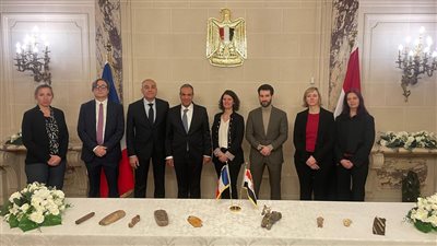 بالصور.. وزير الخارجية يشارك مراسم استرداد قطع أثرية مصرية  في باريس