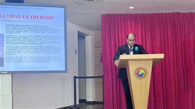 سفير مصر فى بروكسل يلقى محاضرة بجامعة ICHEC البلجيكية حول التحديات الجيوسياسية