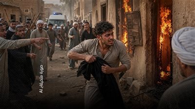 فشل فى سرقة المنزل فأشعل به النيران وخلع النقاب أثناء الهروب فسقط بأيدى الجيران